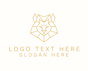 Gold Minimalist Lion Logo