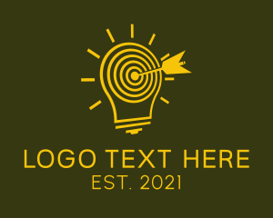 Dart - Light Bulb Target logo design