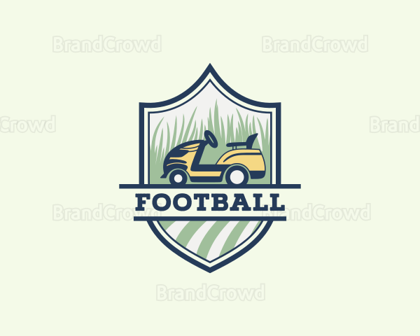 Grass Cutting Lawn Mower Logo