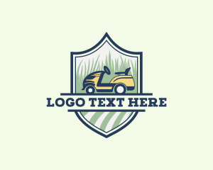 Turf - Grass Cutting Lawn Mower logo design