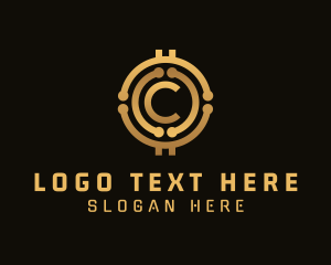 Bill - Gold Cryptocurrency Letter C logo design
