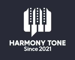 Tone - Piano Chat Messaging logo design