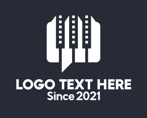 Conversation - Piano Chat Messaging logo design