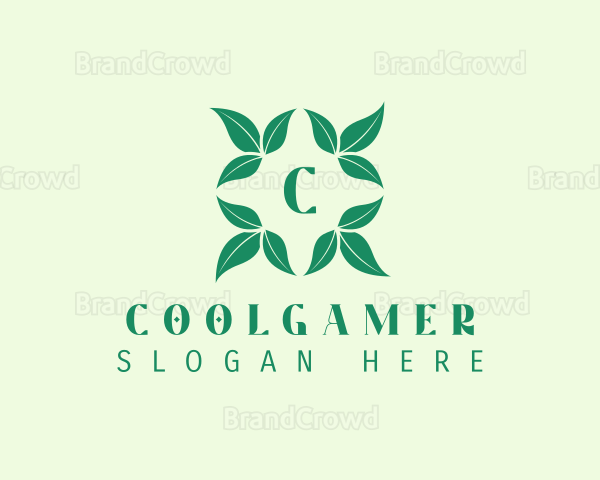 Green Organic Leaves Letter Logo