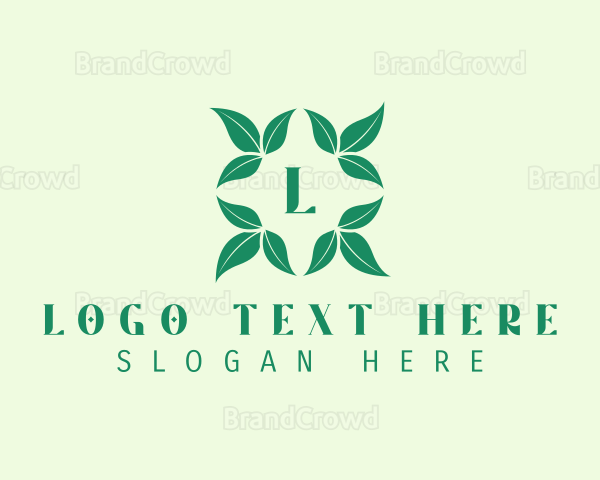 Green Organic Leaves Letter Logo