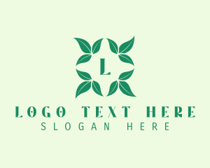 Turf - Green Organic Leaves Letter logo design