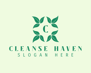 Detox - Green Organic Leaves Letter logo design