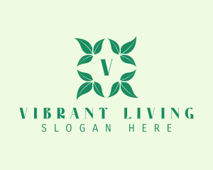 Living - Green Organic Leaves Letter logo design