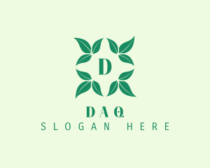 Organic - Green Organic Leaves Letter logo design