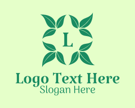 Free Green Organic Leaves Letter Logo
