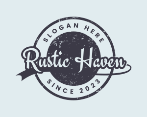 Rustic Distressed Badge logo design