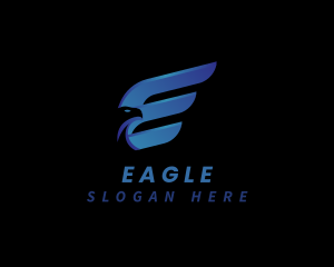 Logistic Eagle Wing Letter E logo design