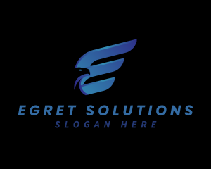 Logistic Eagle Wing Letter E logo design