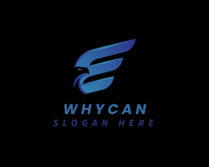 Streamer - Logistic Eagle Wing Letter E logo design