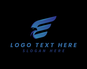 Bird - Logistic Eagle Wing Letter E logo design