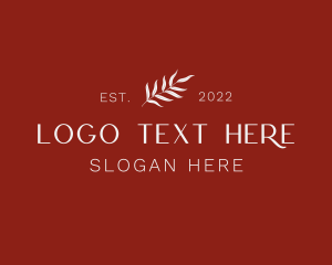 Resort - Luxury Leaf Wordmark logo design