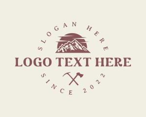 Explore - Mountain Hiking Summit logo design