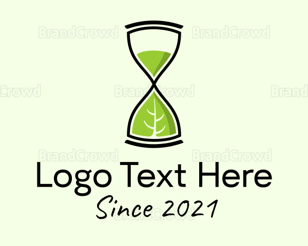 Nature Leaf Hourglass Logo