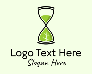 Nature Leaf Hourglass  Logo