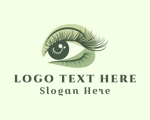 Green - Green Eye Eyelash logo design