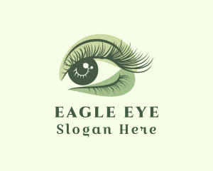 Green Eye Eyelash  logo design