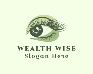 Aesthetic - Green Eye Eyelash logo design