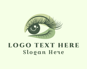 Beauty Blogger - Green Eye Eyelash logo design