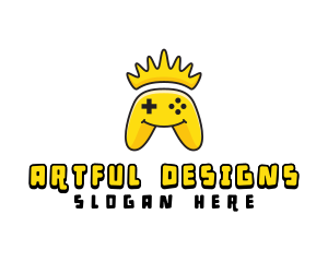 Smiling Controller Crown logo design