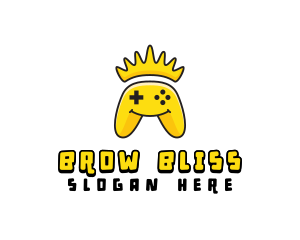 Smiling Controller Crown logo design