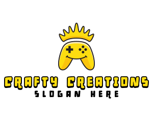 Hobby - Smiling Controller Crown logo design