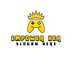 Smiling Controller Crown logo design