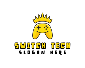 Switch - Smiling Controller Crown logo design