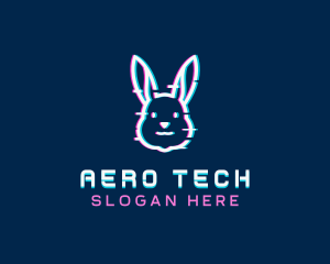 Tech Glitch Bunny logo design