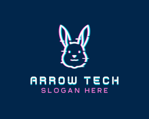 Tech Glitch Bunny logo design