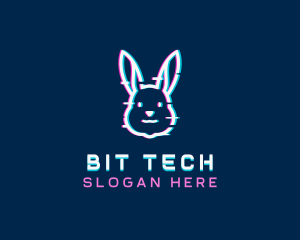 Tech Glitch Bunny logo design