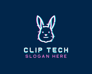 Tech Glitch Bunny logo design