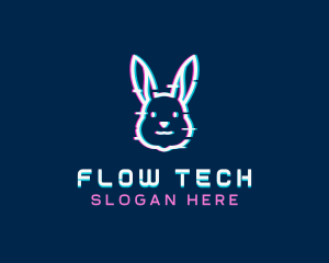 Tech Glitch Bunny logo design