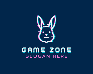 Tech Glitch Bunny logo design