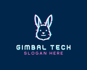 Tech Glitch Bunny logo design