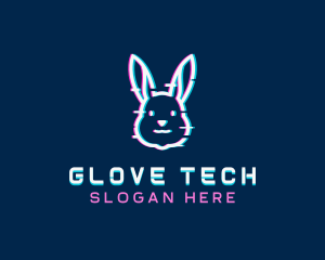 Tech Glitch Bunny logo design