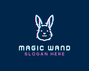 Tech Glitch Bunny logo design