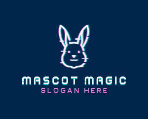 Tech Glitch Bunny logo design