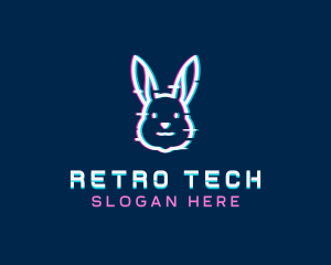 Tech Glitch Bunny logo design