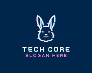 Tech Glitch Bunny logo design