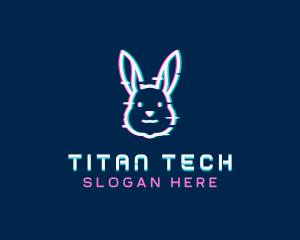 Tech Glitch Bunny logo design