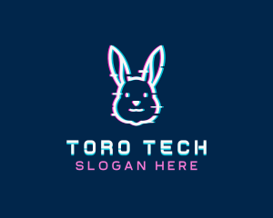 Tech Glitch Bunny logo design