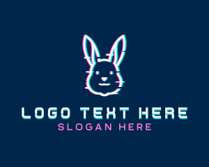 Rabbit - Tech Glitch Bunny logo design