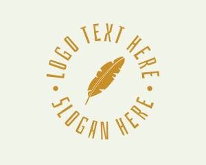 Text - Organic Quill Feather logo design