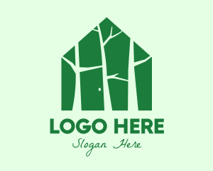 Village - Green Forest House logo design