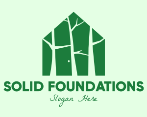 Village - Green Forest House logo design